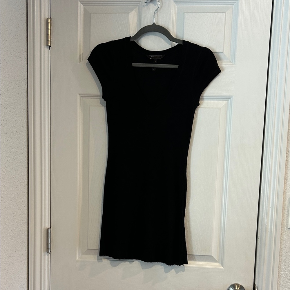 BCBGMaxAzria Black Mini Dress with Cap Sleeves